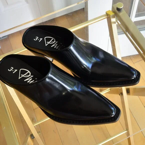 3.1 Phillip Lim Black Mules - Picture 1 of 10
